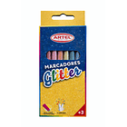 MARCADORES GLITTER 8 COLORES ARTEL 1