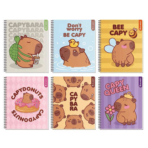 CUADERNO UNIVERSITARIO RHEIN 100H 7MM CAPIBARA PACK 10