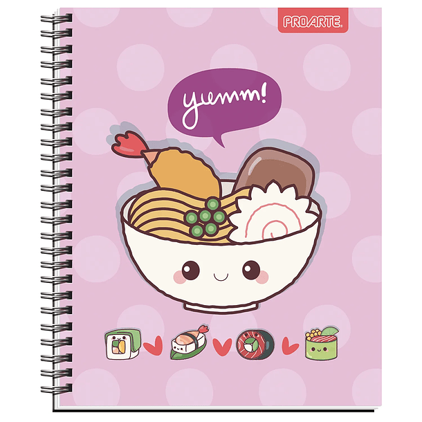 CUADERNO UNIVERSITARIO PROARTE 100H 7MM CUTE PACK 10 3