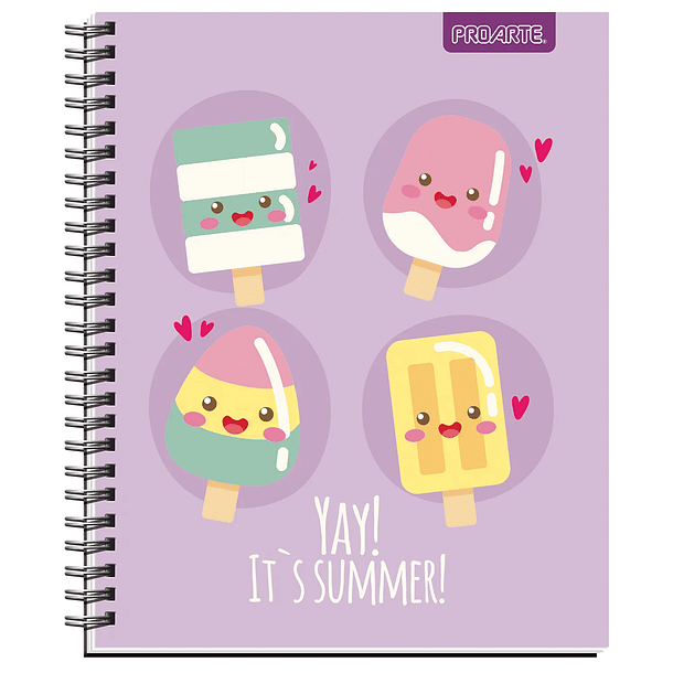 CUADERNO UNIVERSITARIO PROARTE 100H 7MM CUTE PACK 10 8