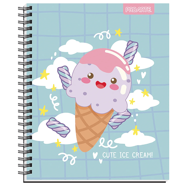 CUADERNO UNIVERSITARIO PROARTE 100H 7MM CUTE PACK 10 9