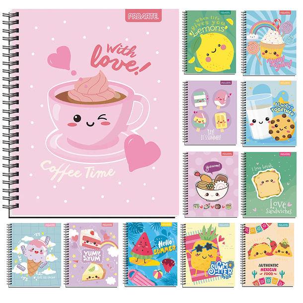 CUADERNO UNIVERSITARIO PROARTE 100H 7MM CUTE PACK 10 1
