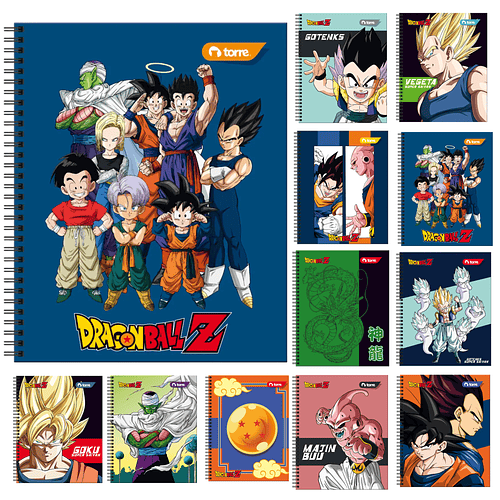 CUADERNO UNIVERSITARIO DRAGON BALL 7 MM 100H TORRE PACK 10