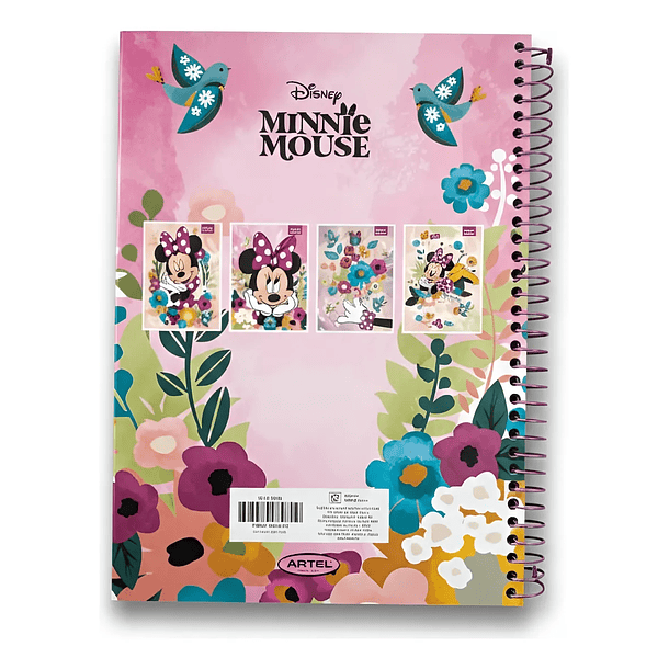 CUADERNO TRIPLE 150H 7MM MINNIE MOUSE FLOWERS ARTEL 4