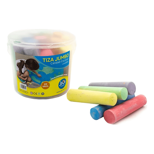 TIZA JUMBO 20 UN COLORES PARA DIBUJO Y ESCRITURA JM 1