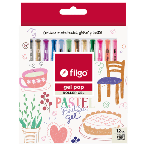 Filgo Estuche Gel Pop / Roller Gel 12 Pastel Boutique