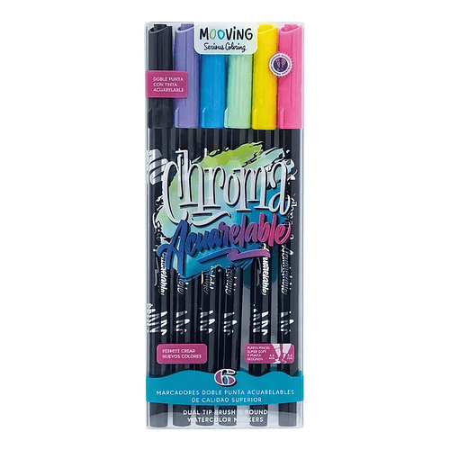 MARCADORES CHROMA ACUARELABLES MOOVING X6
