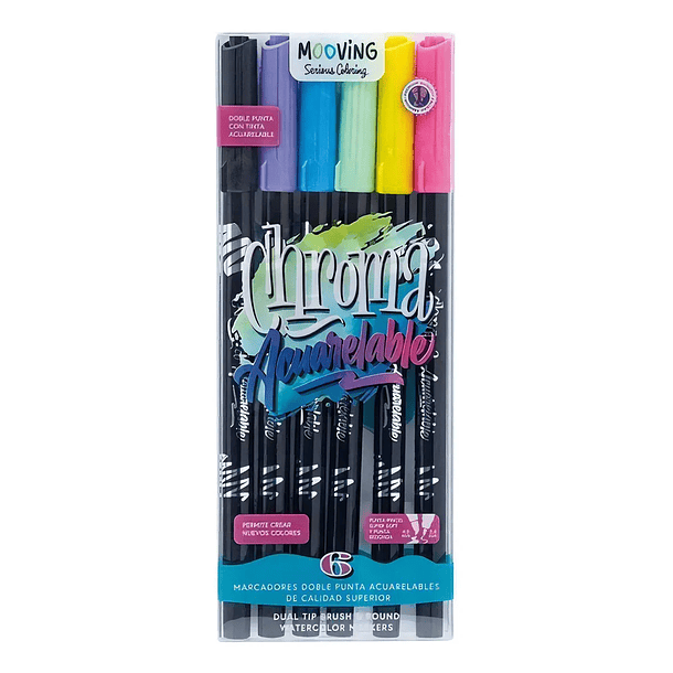 MARCADORES CHROMA ACUARELABLES MOOVING X6 1