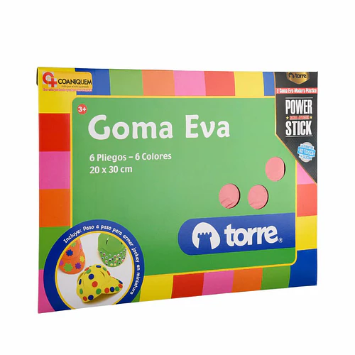 GOMA EVA TORRE 20x30 6 PLIEGOS 6 COLORES