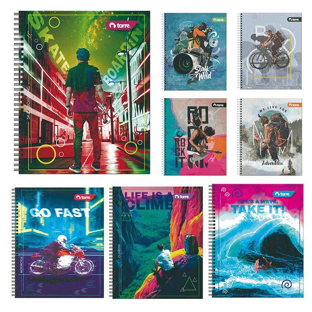 CUADERNO UNIVERSITARIO CLASICO HOMBRE 7MM 100H TORRE 1