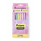 DESTACADORES TORRE PASTEL PUNTA BISELADA PACK 6 1