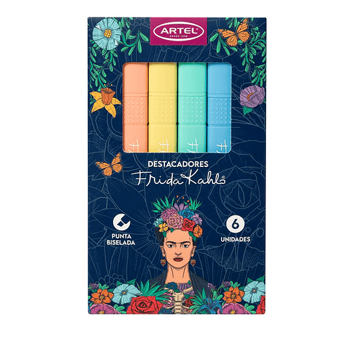 SET DESTACADORES ARTEL DISEÑO FRIDA KAHLO 6 UND