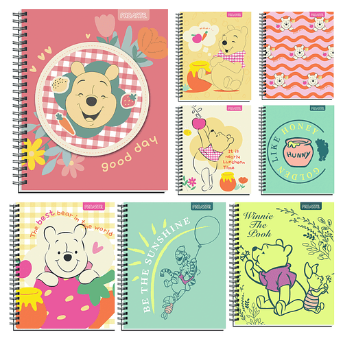 CUADERNO UNIVERSITARIO PROARTE 100H 7MM WINNIE POOH PACK 10
