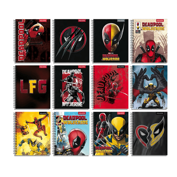CUADERNO UNIVERSITARIO PROARTE 100H 7MM DEADPOOL WOL PACK