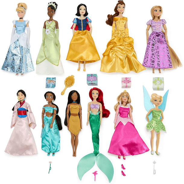 SET PRINCESAS DISNEY STORE 11 MUÑECAS CON ACCESORIOS 3