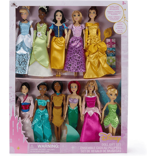 SET PRINCESAS DISNEY STORE 11 MUÑECAS CON ACCESORIOS 1