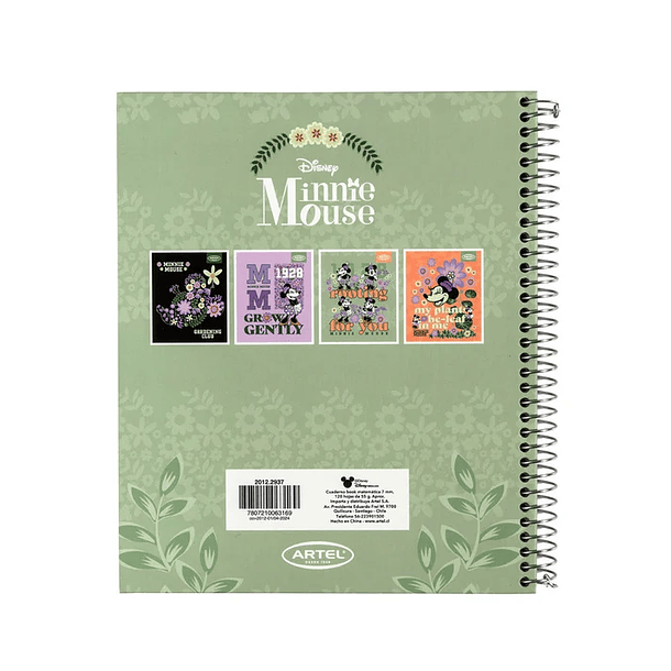CUADERNO BOOK 120 HOJAS MINNIE SPRING ARTEL  2