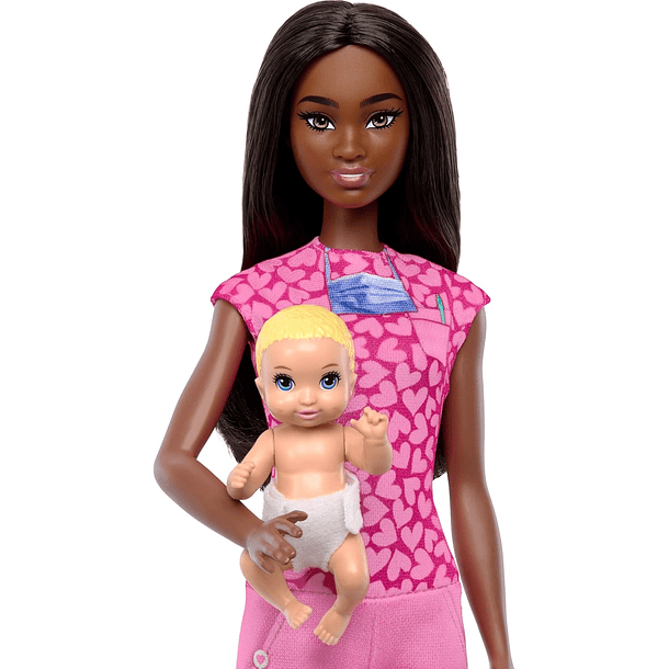 BARBIE DOCTORA DE BEBÉS MORENA MUÑECA Y ACCESORIOS 2