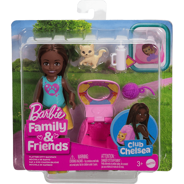 BARBIE CHELSEA MOCHILA GATITO SET MASCOTA MATTEL 7
