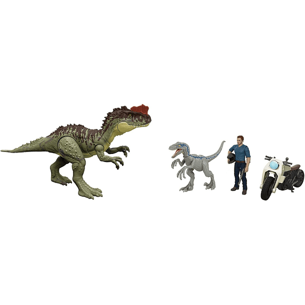 SET JURASSIC WORLD DOMINION OWEN + BLUE + YANGCHUANOSAURUS 1