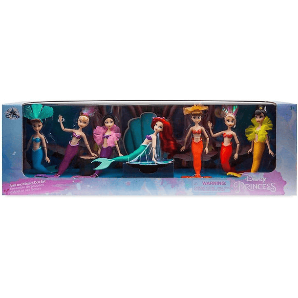 SET ARIEL Y HERMANAS MINI DOLL DISNEY OFICIAL 1