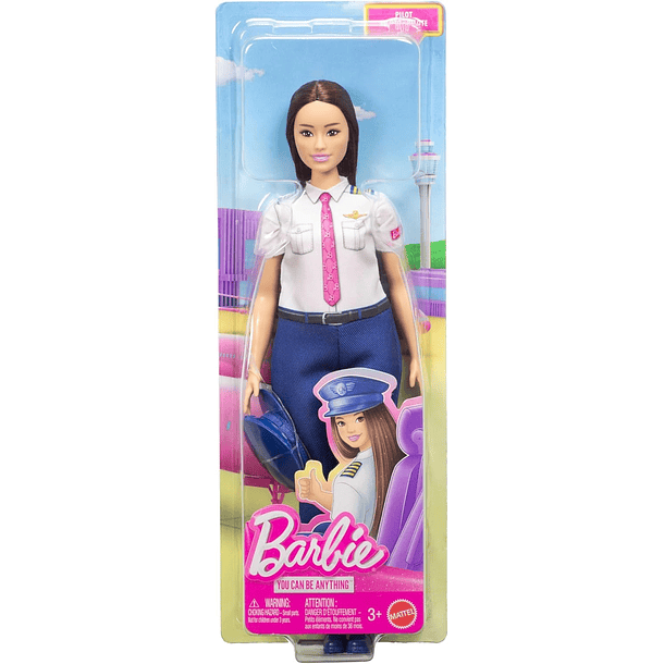BARBIE PILOTO CAREERS CON UNIFORME Y GORRA 4