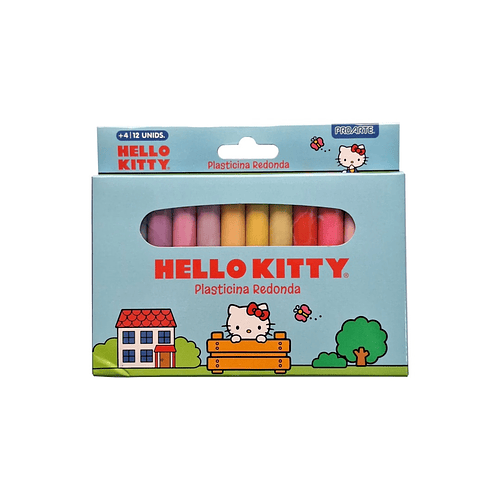 PLASTICINA HELLO KITTY PROARTE 12 COLORES REDONDA