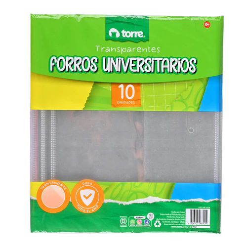 FORROS UNIVERSITARIO TRANSPARENTE 10UNI TORRE PACK 