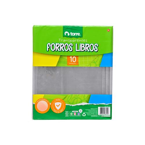 FORRO LIBROS TRANSPARENTE 10 UND TORRE PACK 