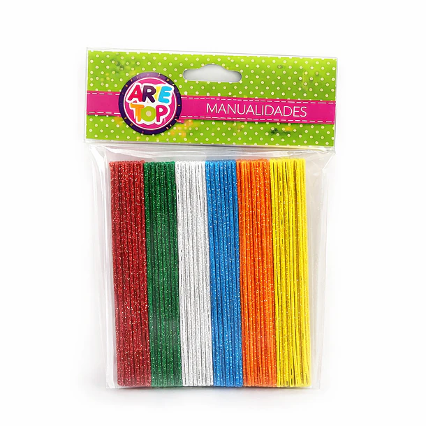 SET PALITOS EVA GLITTER ARTE TOP