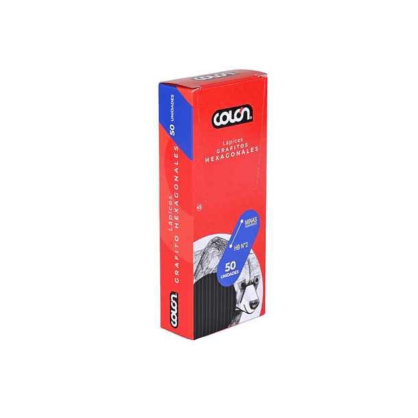 LÁPICES GRAFITO HEXAGONAL COLÓN HB Nº2 50 UNIDADES 1