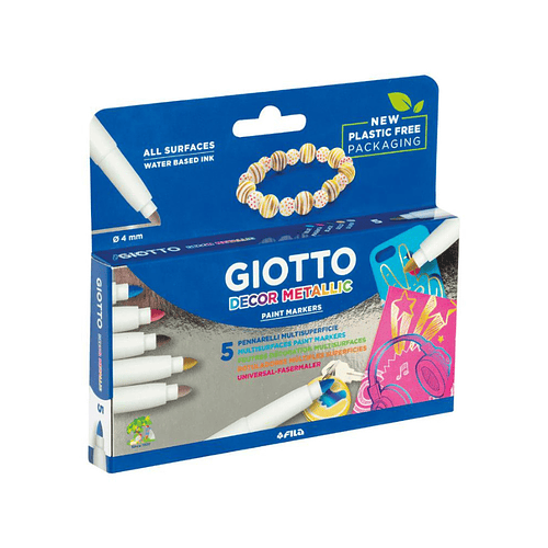 MARCADORES GIOTTO DECOR METAL 5 COLORES METÁLICOS