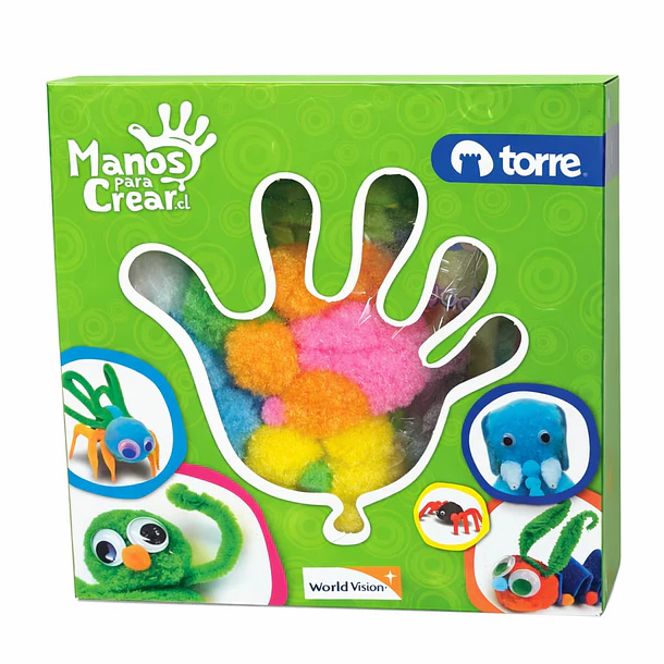KIT MANUALIDADES POMPONES TORRE MANOS PARA CREAR 2