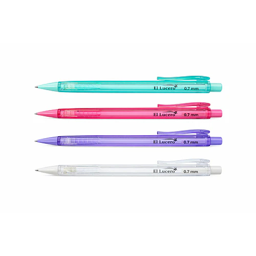 PORTAMINAS EL LUCERO 0.7 MM TRASLUCIDO CAJA 12