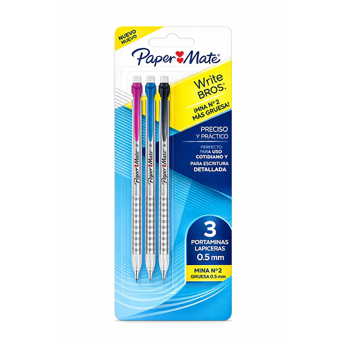 PORTAMINAS PAPER MATE WRITE BROS 0.5 MM X3