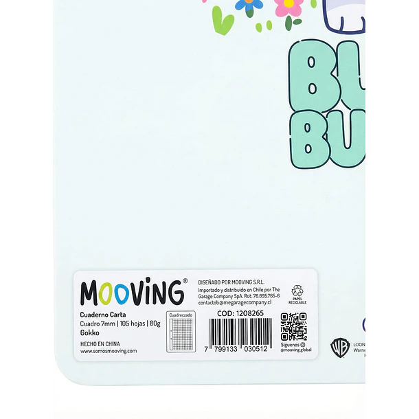 CUADERNO CARTA MOOVING 7MM 105 HOJAS LOONEY TUNES 6