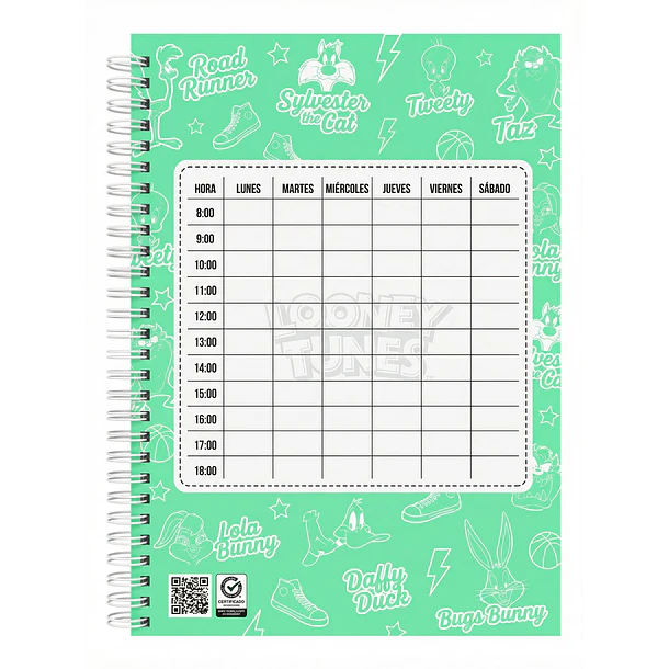 CUADERNO CARTA MOOVING 7MM 105 HOJAS LOONEY TUNES 5
