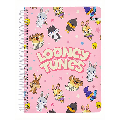 CUADERNO CARTA MOOVING 7MM 105 HOJAS LOONEY TUNES