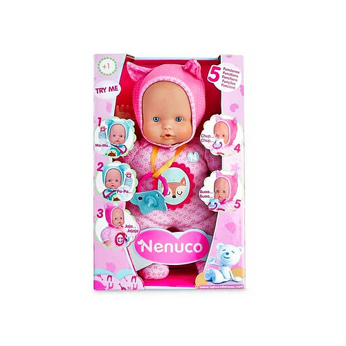 MUÑECA NENUCO 5 FUNCIONES CON CHUPETE