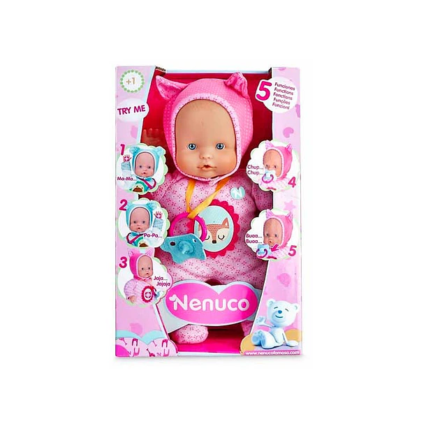 MUÑECA NENUCO 5 FUNCIONES CON CHUPETE 1