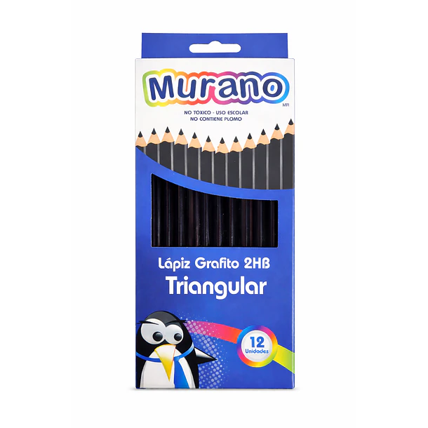 LAPIZ GRAFITO 2HB TRIANGULAR MURANO 12 UNIDADES