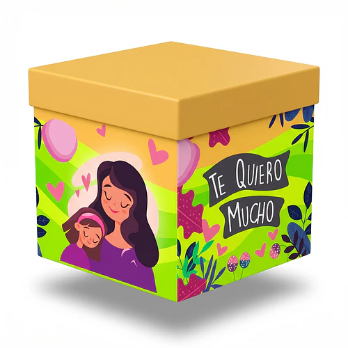 CAJA REGALO MAMÁ 22X22 CM DISEÑO SURTIDO