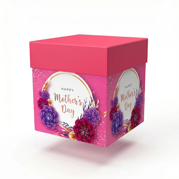 CAJA REGALO MAMÁ 22X22 CM DISEÑO SURTIDO 2