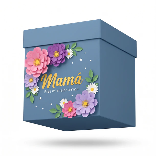 CAJA REGALO MAMÁ 22X22 CM DISEÑO SURTIDO 3