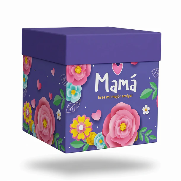 CAJA REGALO MAMÁ 22X22 CM DISEÑO SURTIDO 4