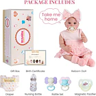 MUÑECA REBORN BEBÉ ROSA CON ACCESORIOS 43 CM 3