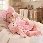 MUÑECA REBORN BEBÉ ROSA CON ACCESORIOS 43 CM 9