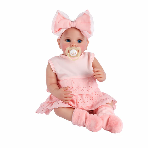 MUÑECA REBORN BEBÉ ROSA CON ACCESORIOS 43 CM