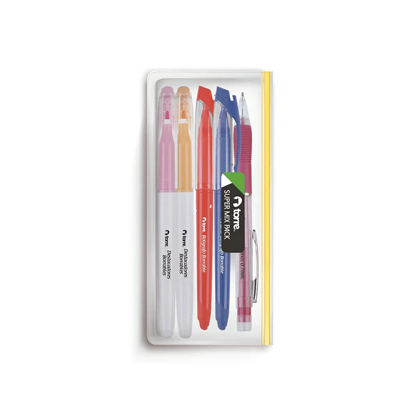 SET ESCRITURA BORRABLE TORRE SUPER MIX PACK 1