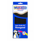 LÁPIZ GRAFITO S/GOMA MURANO N°2 HEXAGONAL 12 UNID 1